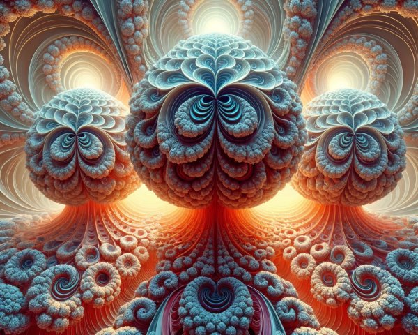 Intricate Fractal Design with Organic Forms and Colors