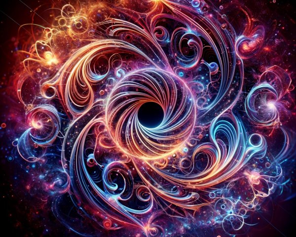 Vibrant Cosmic Spiral with Colorful Swirls and Depth