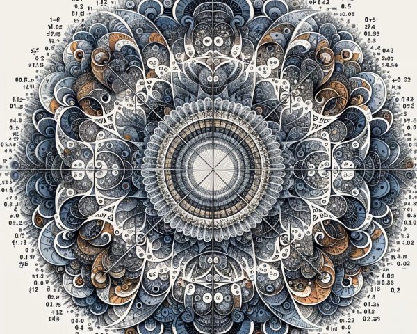 Intricate Symmetrical Mandala Design with Geometry