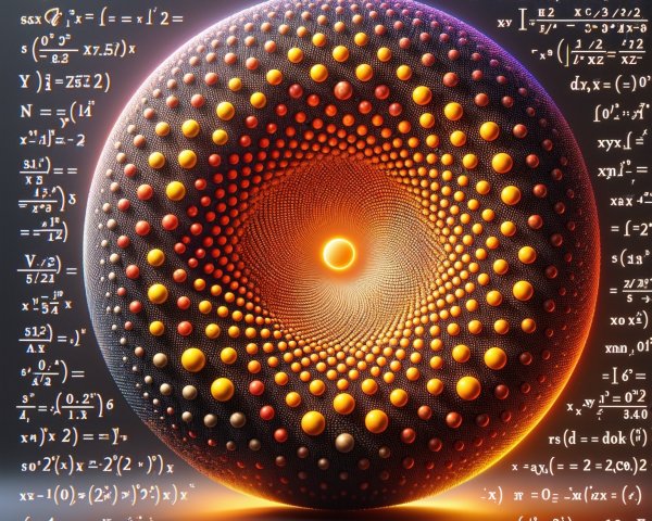 Colorful Spherical Pattern with Mathematical Equations