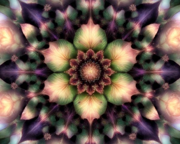 Vibrant Symmetrical Floral Mandala Design in Colors