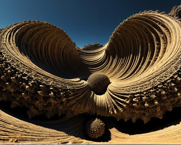 Surreal Landscape with Ornate Shell-Like Formations