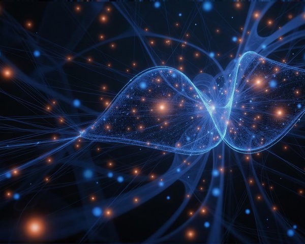 Abstract Digital Illustration of Glowing Neuron Structures