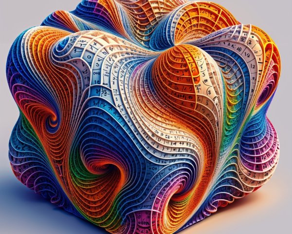 Vibrant 3D Structure with Mathematical Patterns