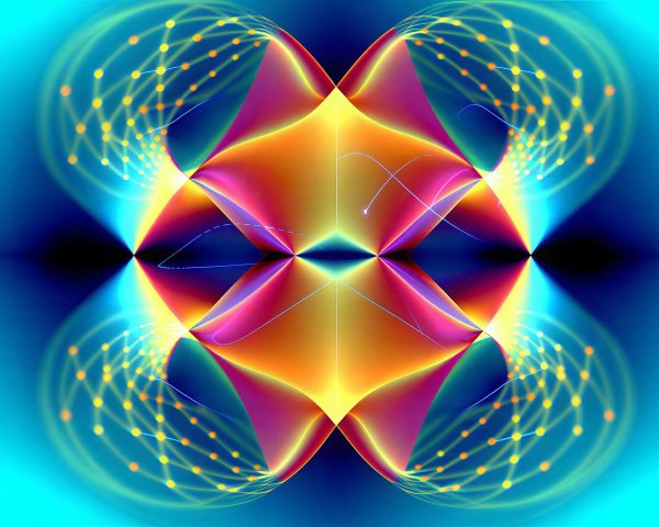 Vibrant Abstract Fractal Design with Geometric Shapes