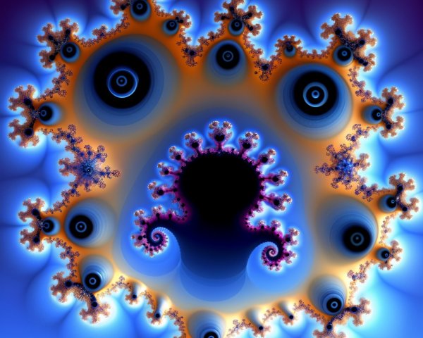 Vibrant Fractal Pattern with Octopus-like Central Shape