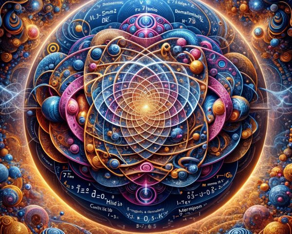 Vibrant Cosmic Design with Galaxies and Equations