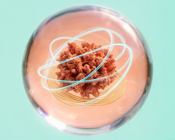 3D Digital Artwork of Abstract Virus or Cell Structure