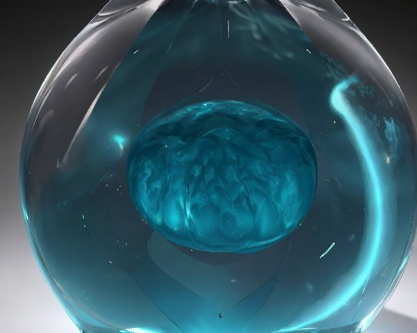 Abstract Glass Sculpture in Translucent Turquoise