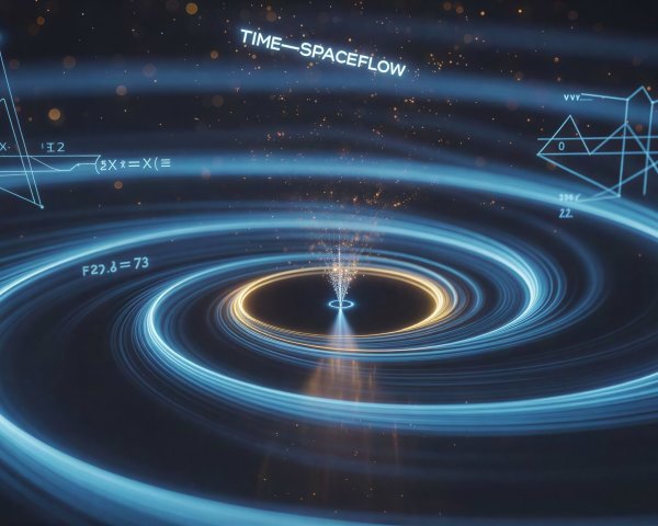 Intricate Illustration of Black Hole with Glowing Rings