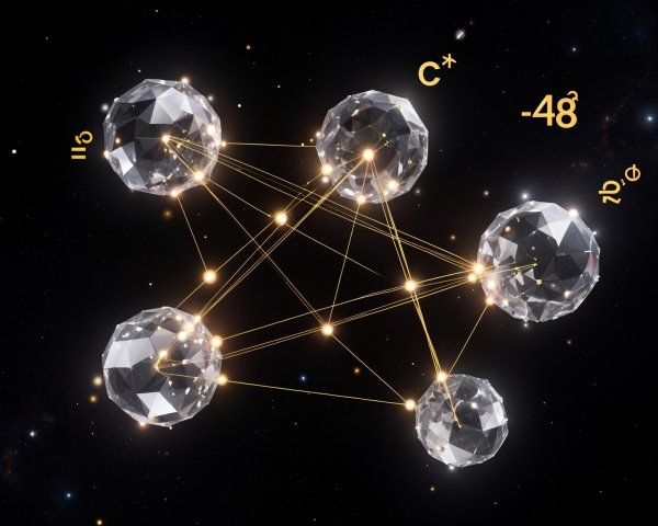 Cosmic Background with Crystal Spheres and Symbols