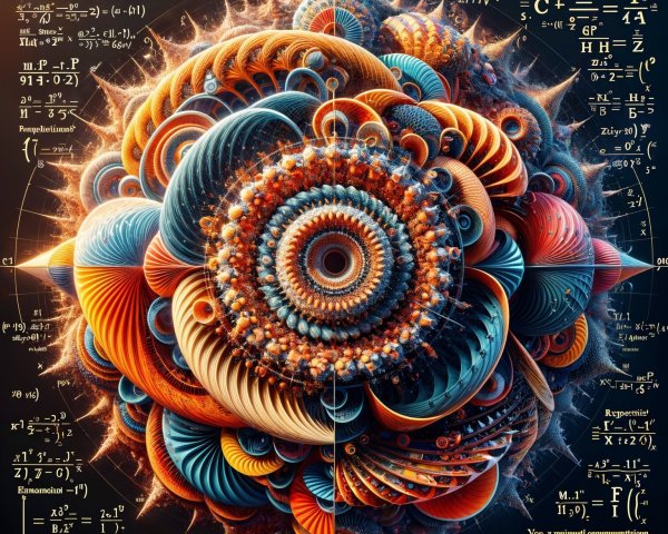 Fractal Design with Spirals and Mathematical Symbols