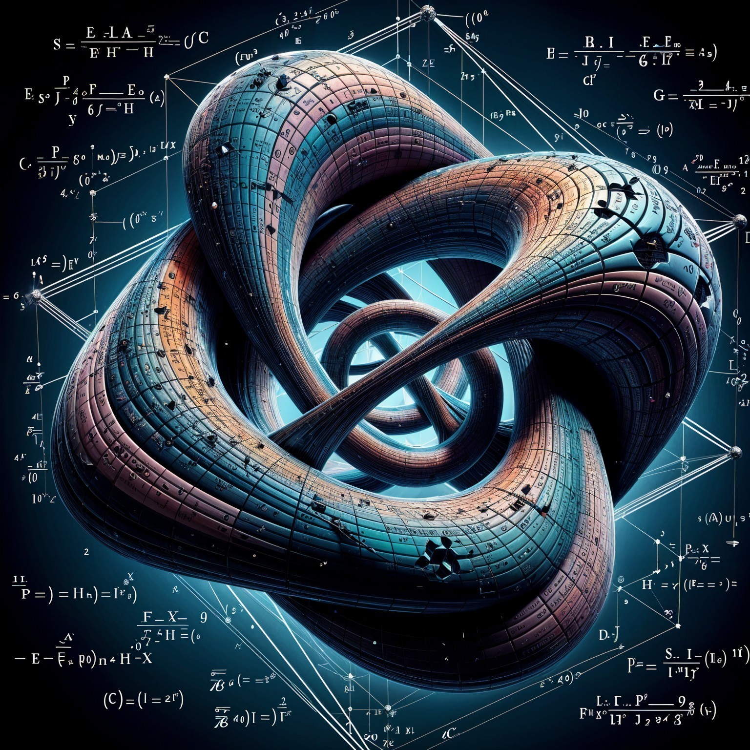 Surreal Geometric Knot with Mathematical Elements