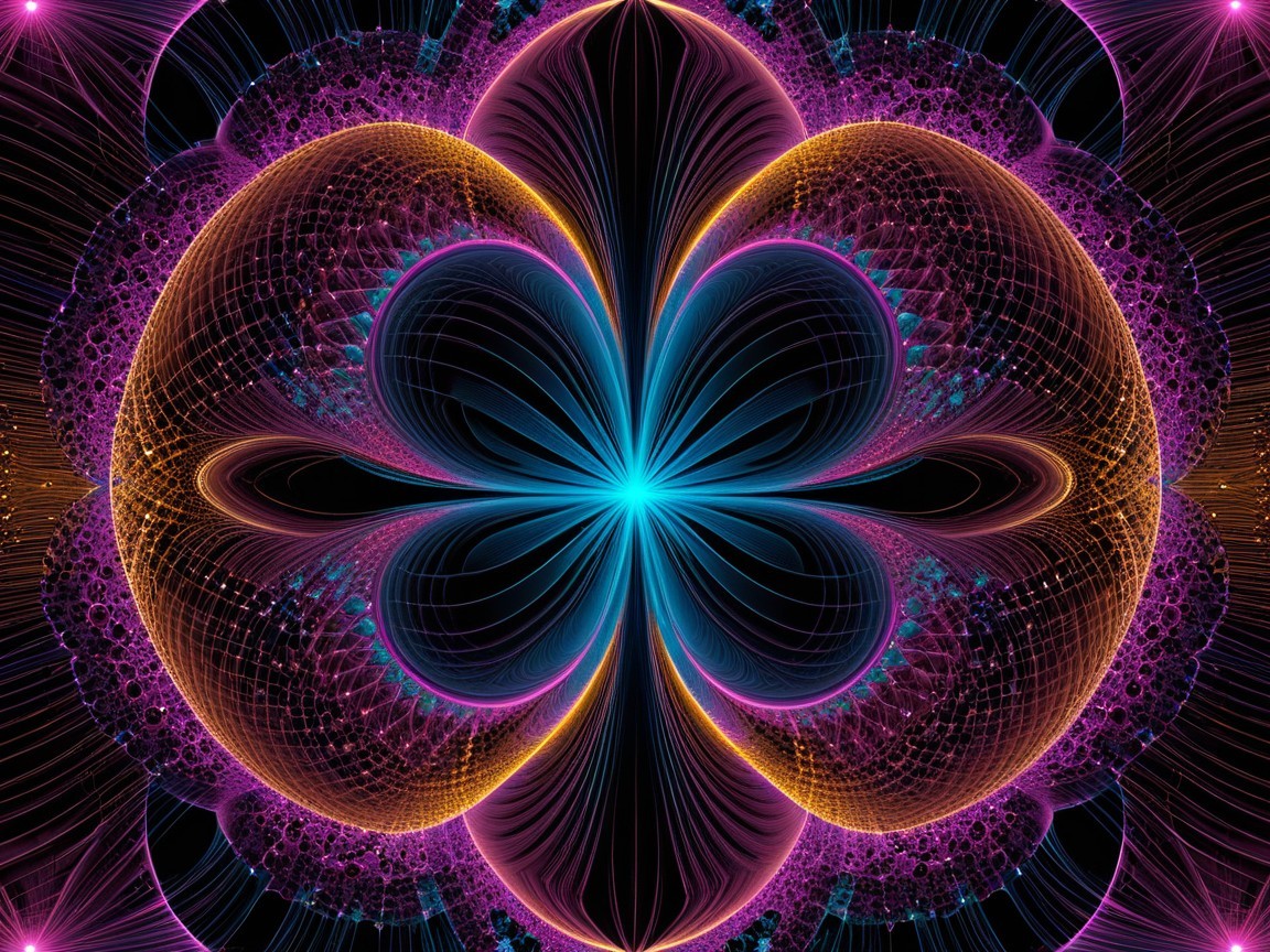 Vibrant Abstract Floral Design with Intricate Patterns