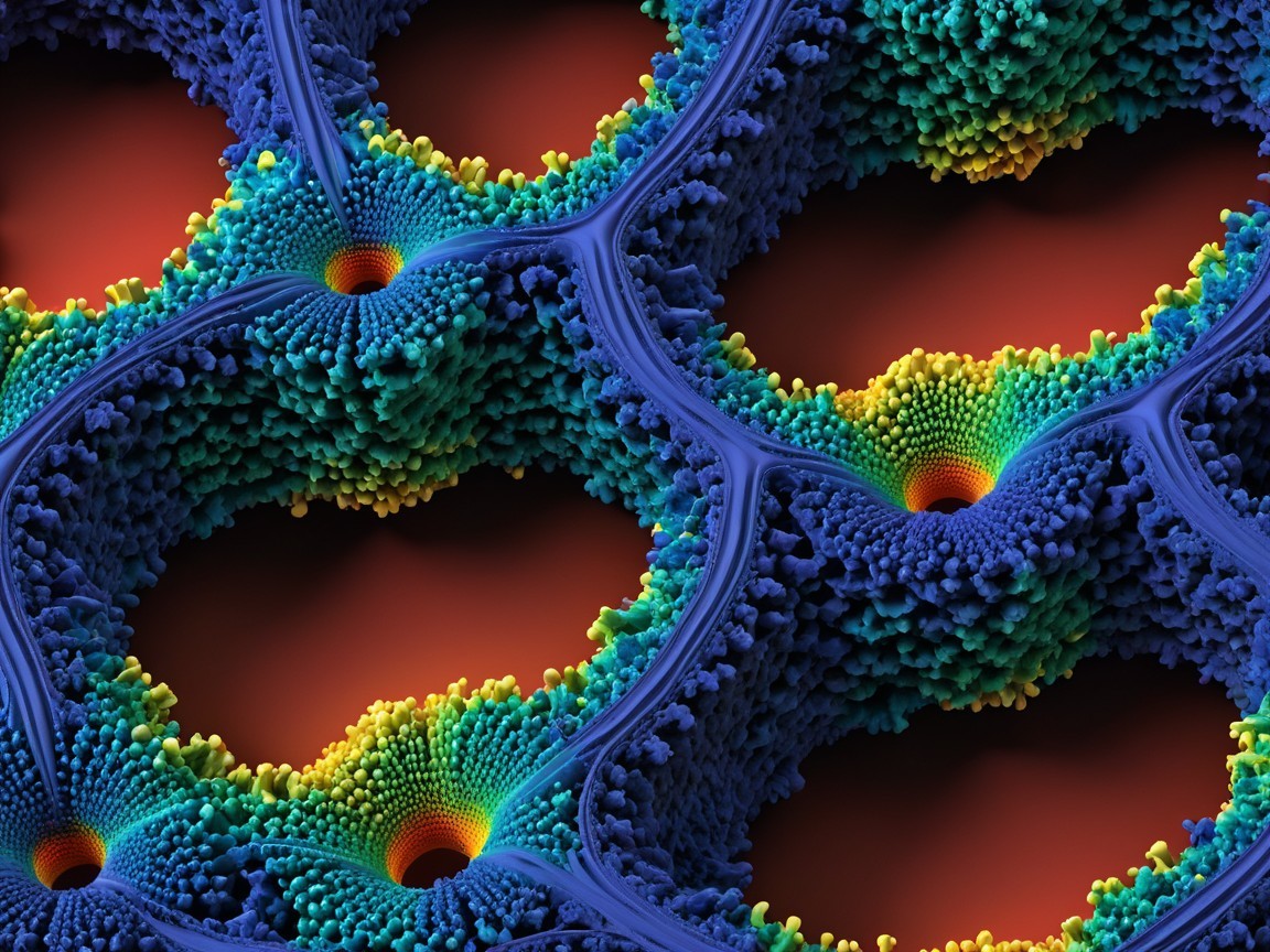 Colorful 3D Fractal Pattern with Hexagonal Shapes