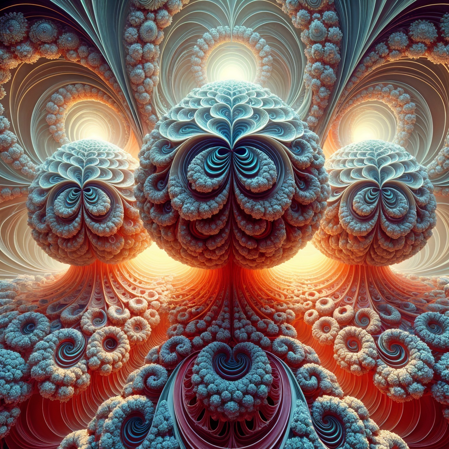 Intricate Fractal Design with Organic Forms and Colors