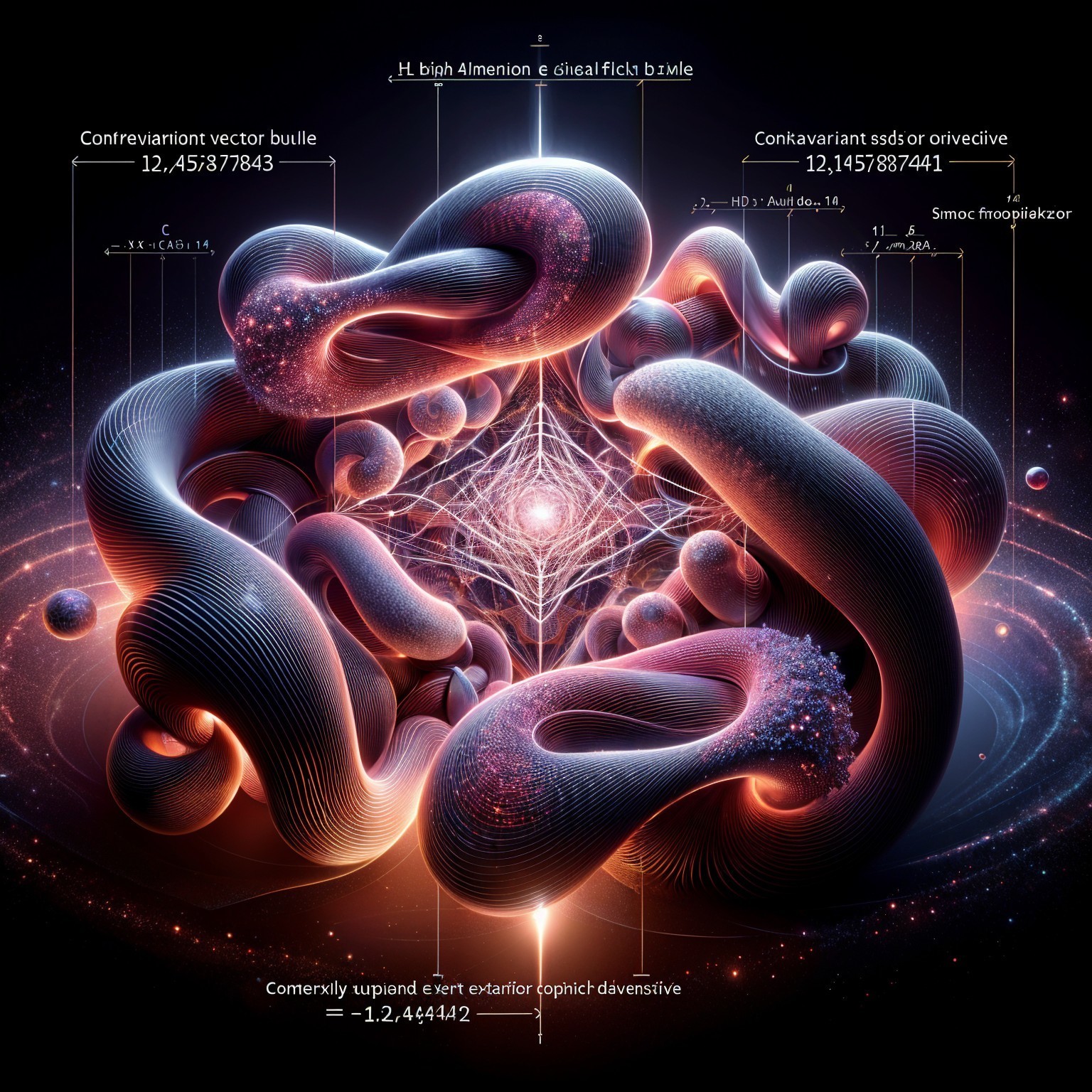 Abstract Design with Colorful Looped Structures and Geometry