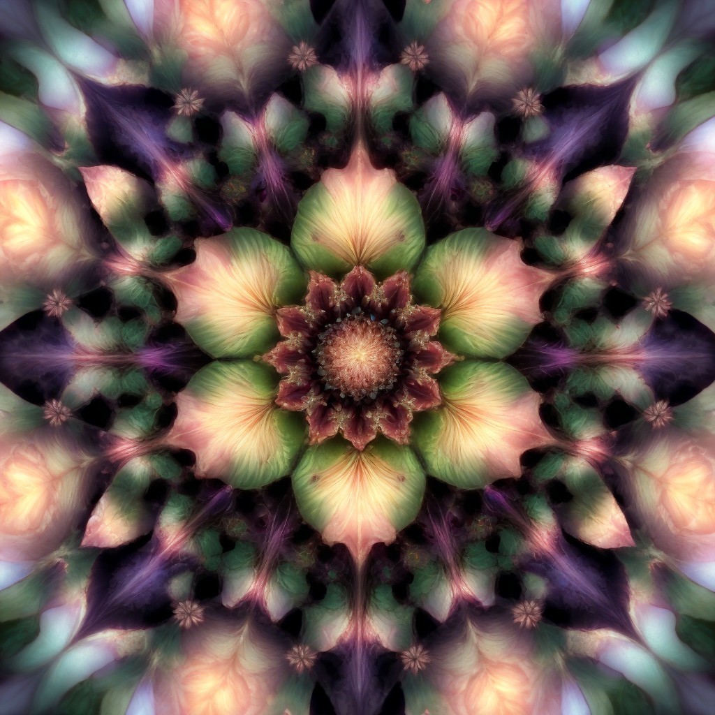Vibrant Symmetrical Floral Mandala Design in Colors