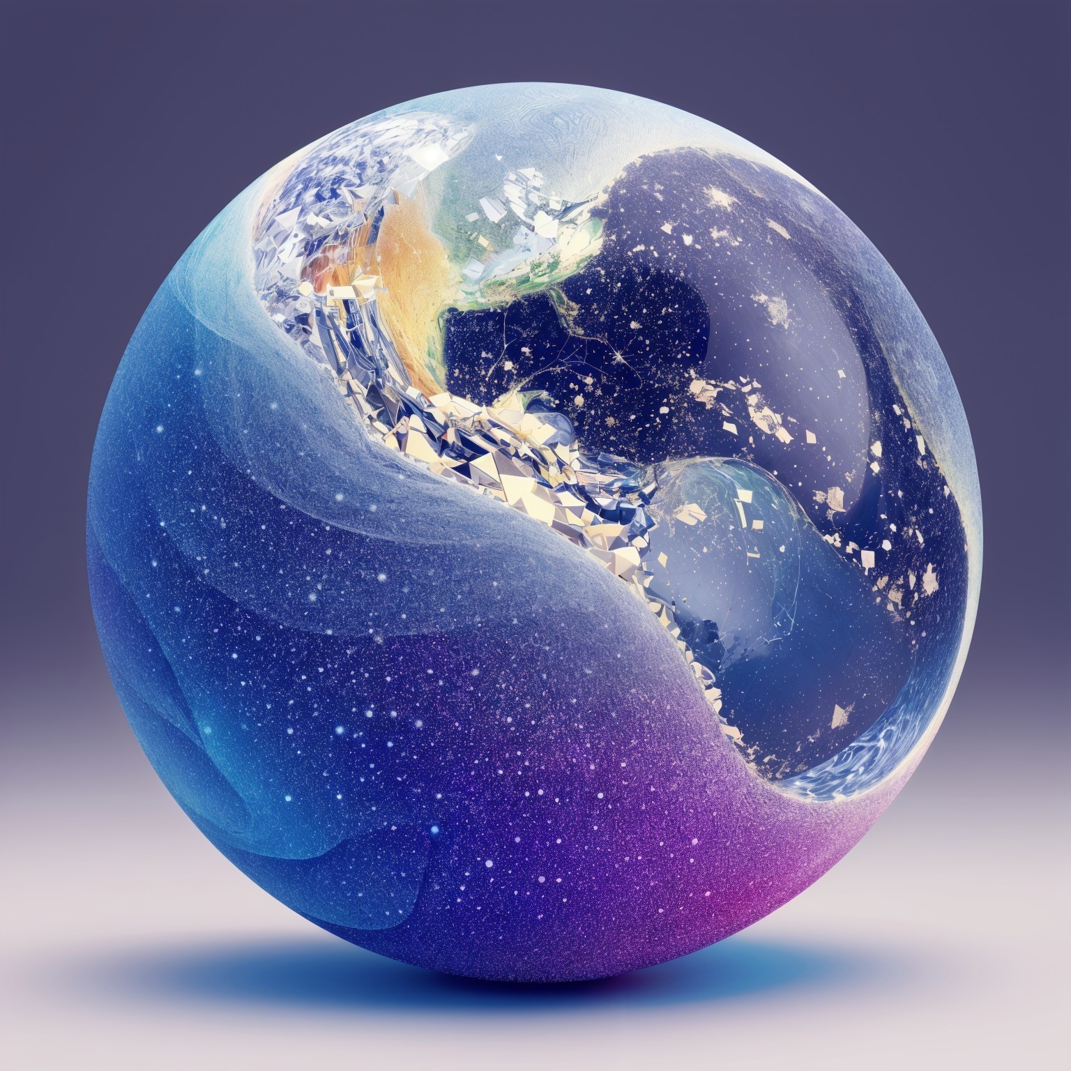 Spherical Earth Representation with Crystalline Texture