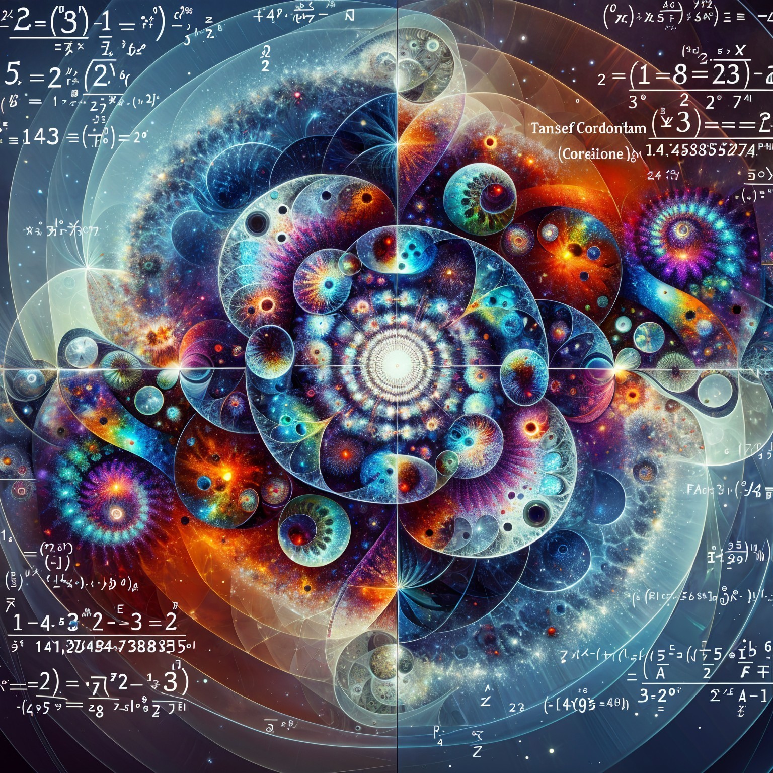 Fractal Design with Spirals and Cosmic Patterns