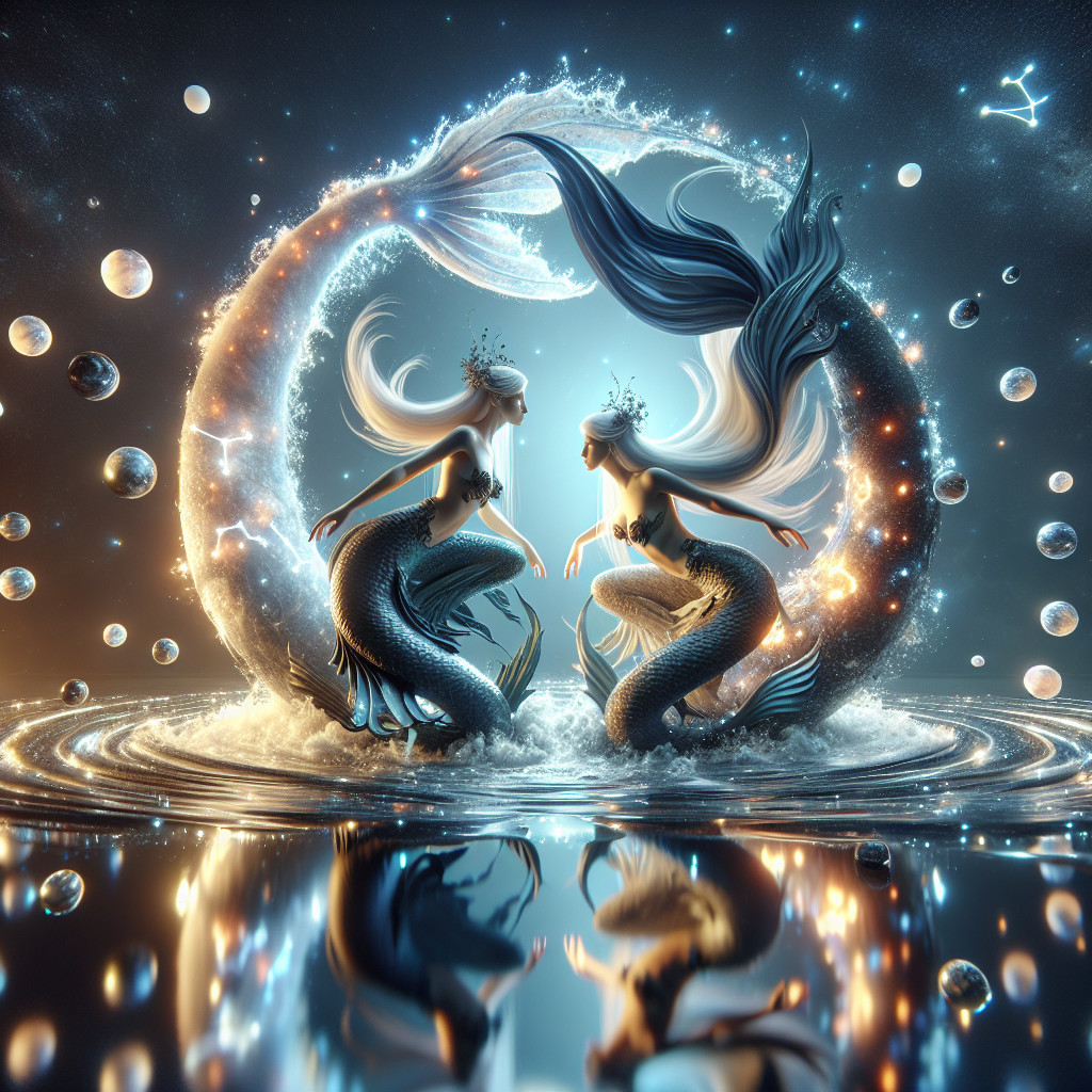 Mermaids in an Ethereal Underwater Scene