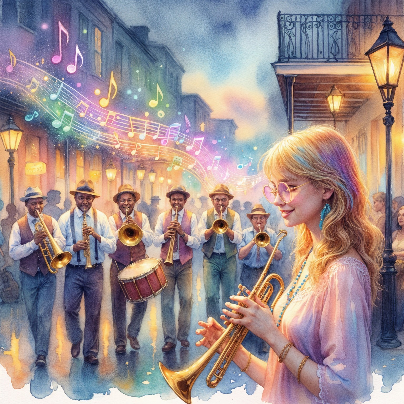 Lively Jazz Band Performance on Cobblestone Path