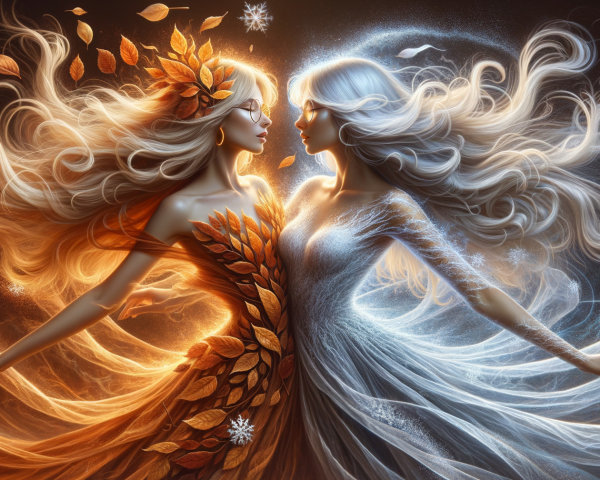 Long-haired women embody nature's duality in dance