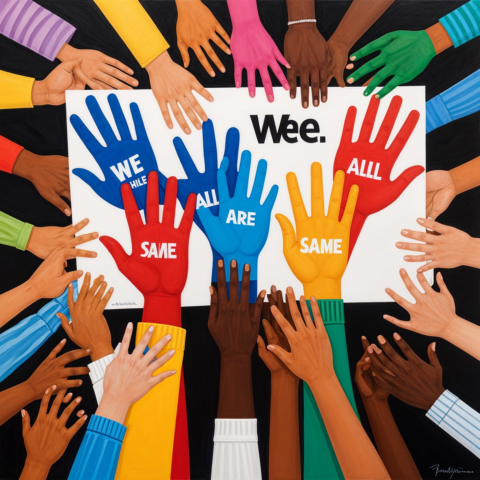 Collage of Diverse Hands Symbolizing Unity and Inclusion
