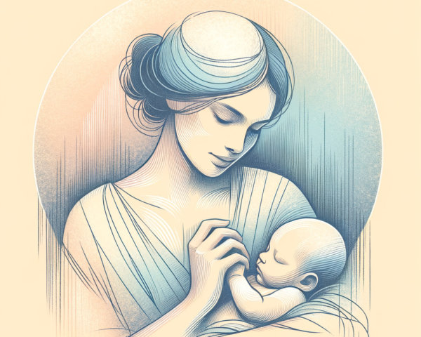 Tender Mother and Baby Embrace in Soft Colors