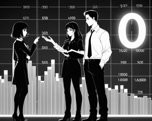 Monochromatic Digital Art of Characters in Discussion
