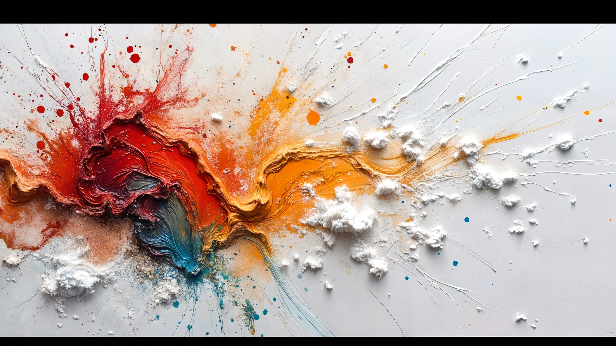 Dynamic Abstract Artwork with Vibrant Color Swirls