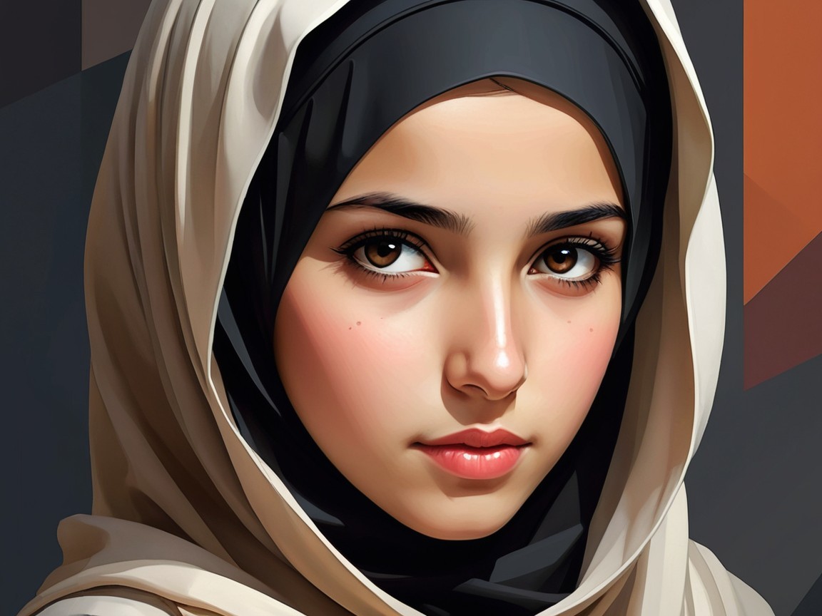 Young Woman in Hijab with Radiant Brown Eyes
