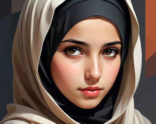 Young Woman in Hijab with Radiant Brown Eyes