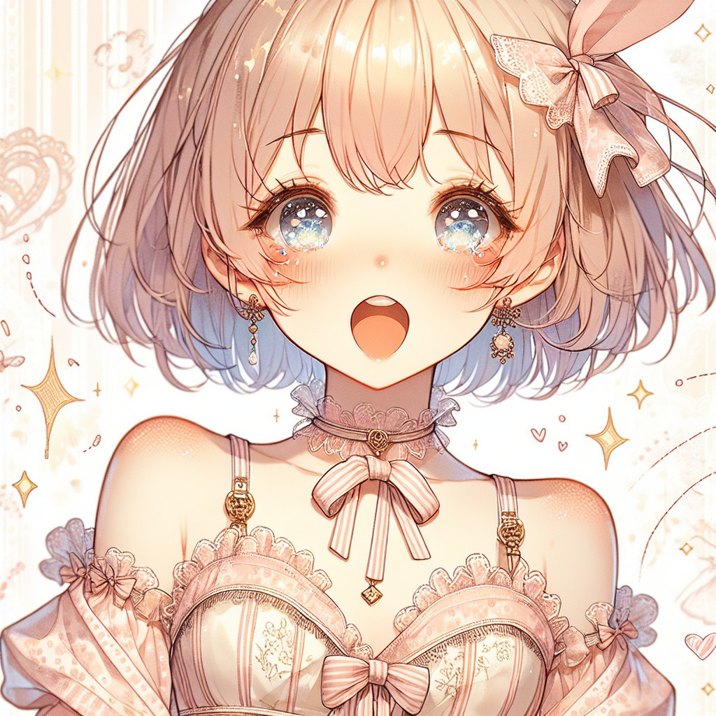 Anime-Style Girl with Pastel Hair and Playful Outfit