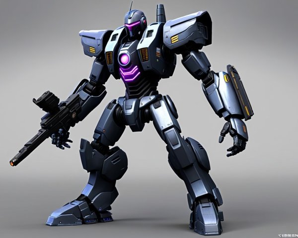 Futuristic humanoid robot with sleek metallic design