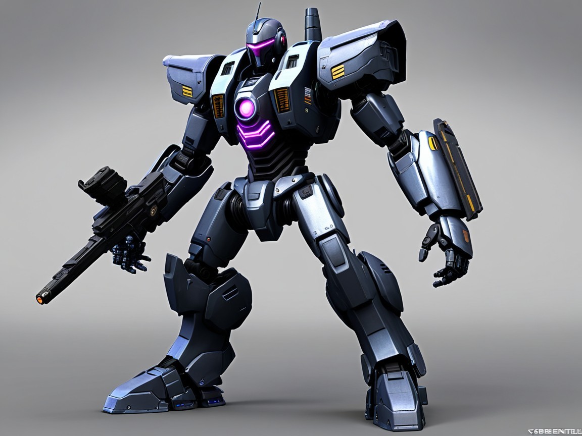 Futuristic humanoid robot with sleek metallic design