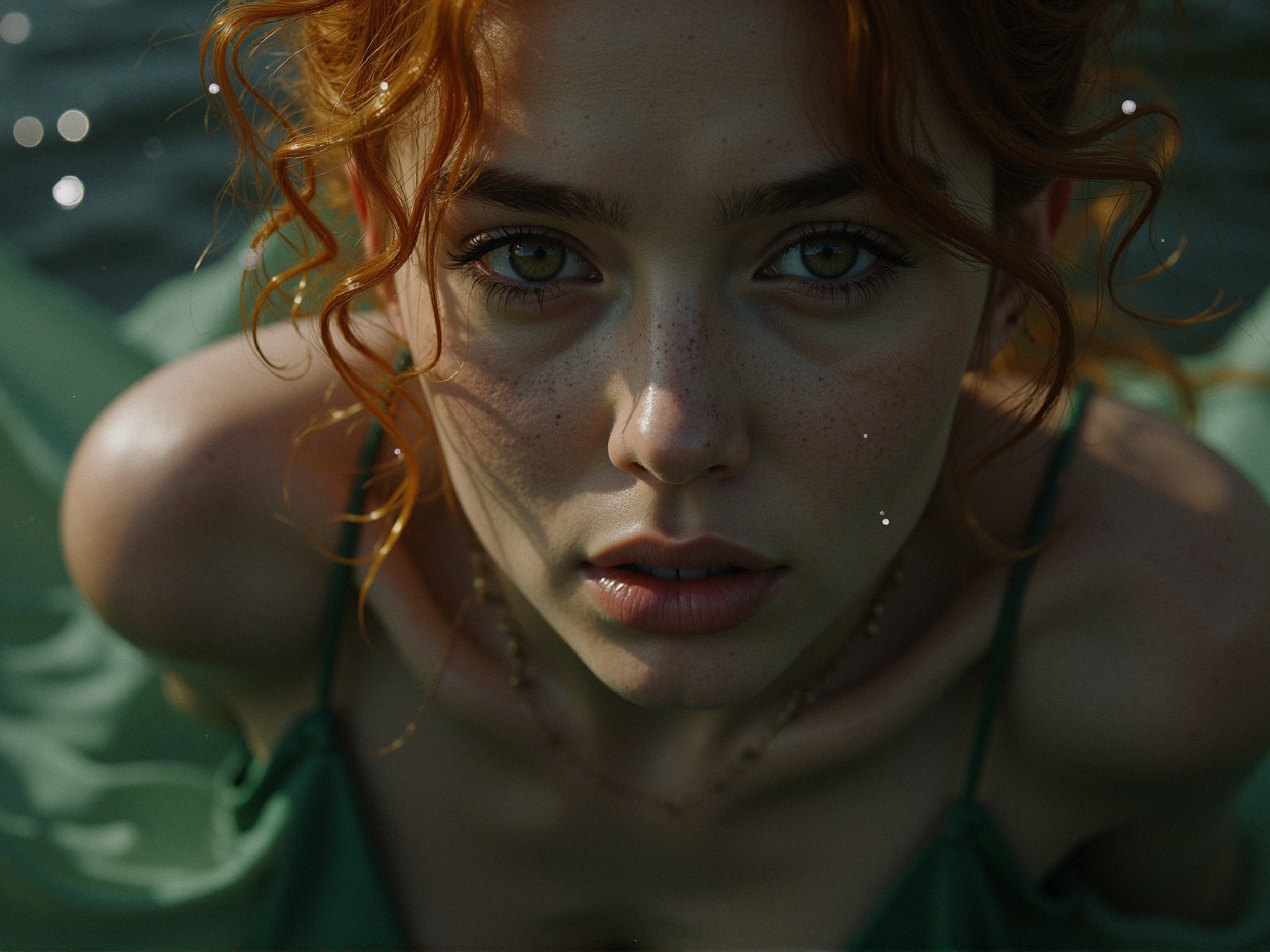 Close-up Portrait of a Young Woman with Red Hair