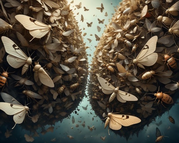 Butterflies and Bees Around Organic Spherical Structures