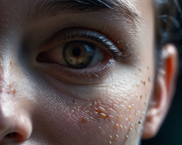 Close-up Portrait of a Young Person's Face and Eye