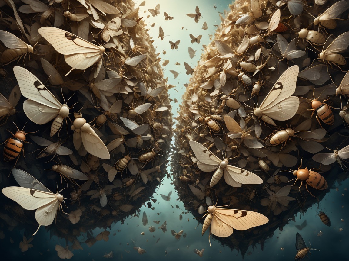 Butterflies and Bees Around Organic Spherical Structures