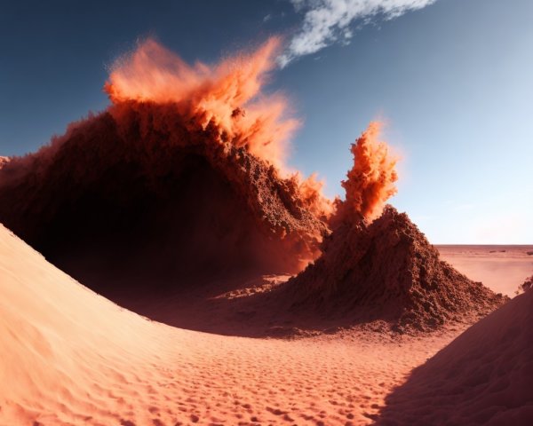 Surreal Landscape of Towering Red Sand Dunes