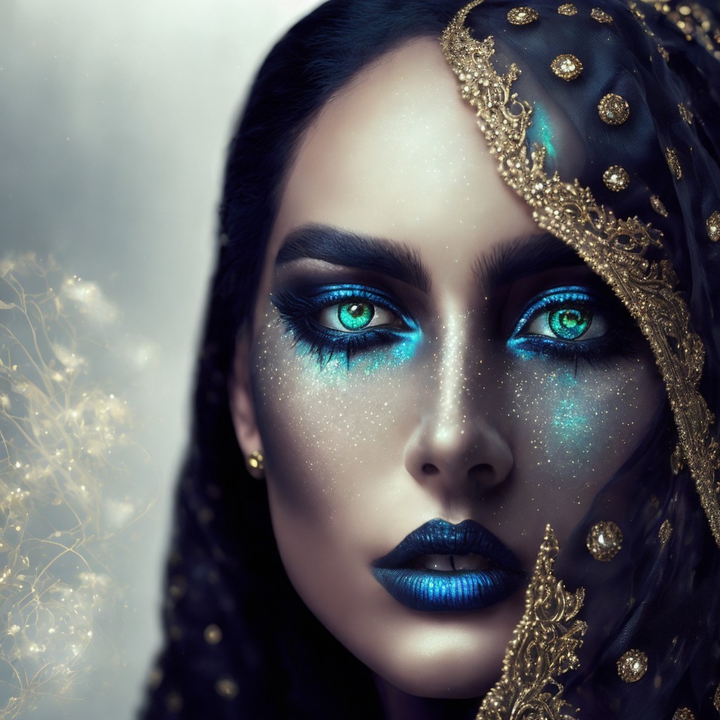 Dramatic Makeup and Ethereal Glow with Veil Details