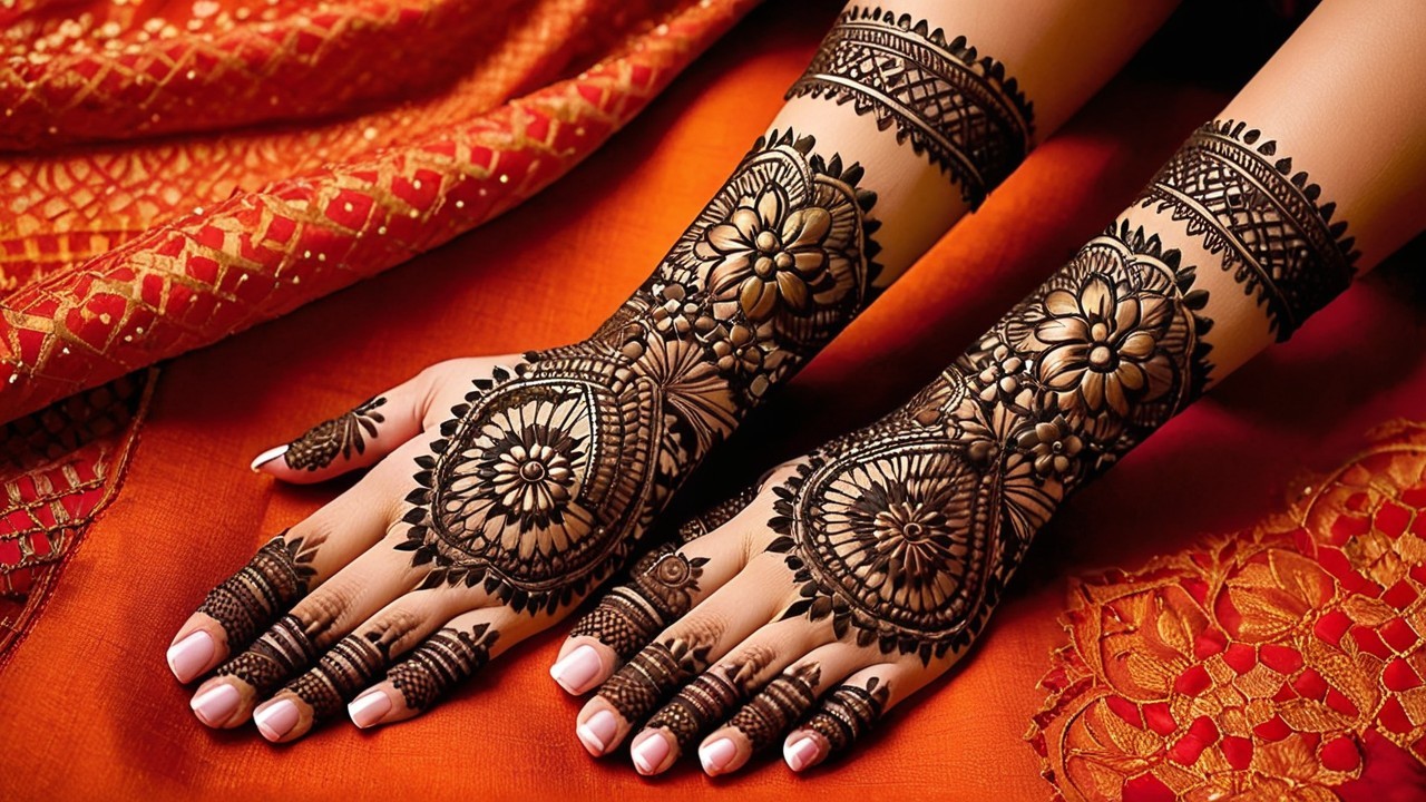 Intricate Mehndi Patterns on Hands and Feet
