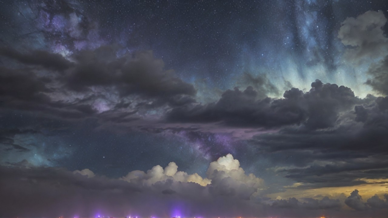 Vibrant Night Sky with Stars and Milky Way Display