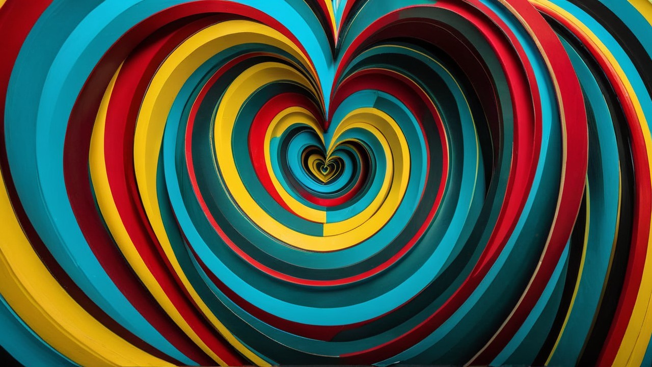 Three-Dimensional Heart in Vibrant Colors