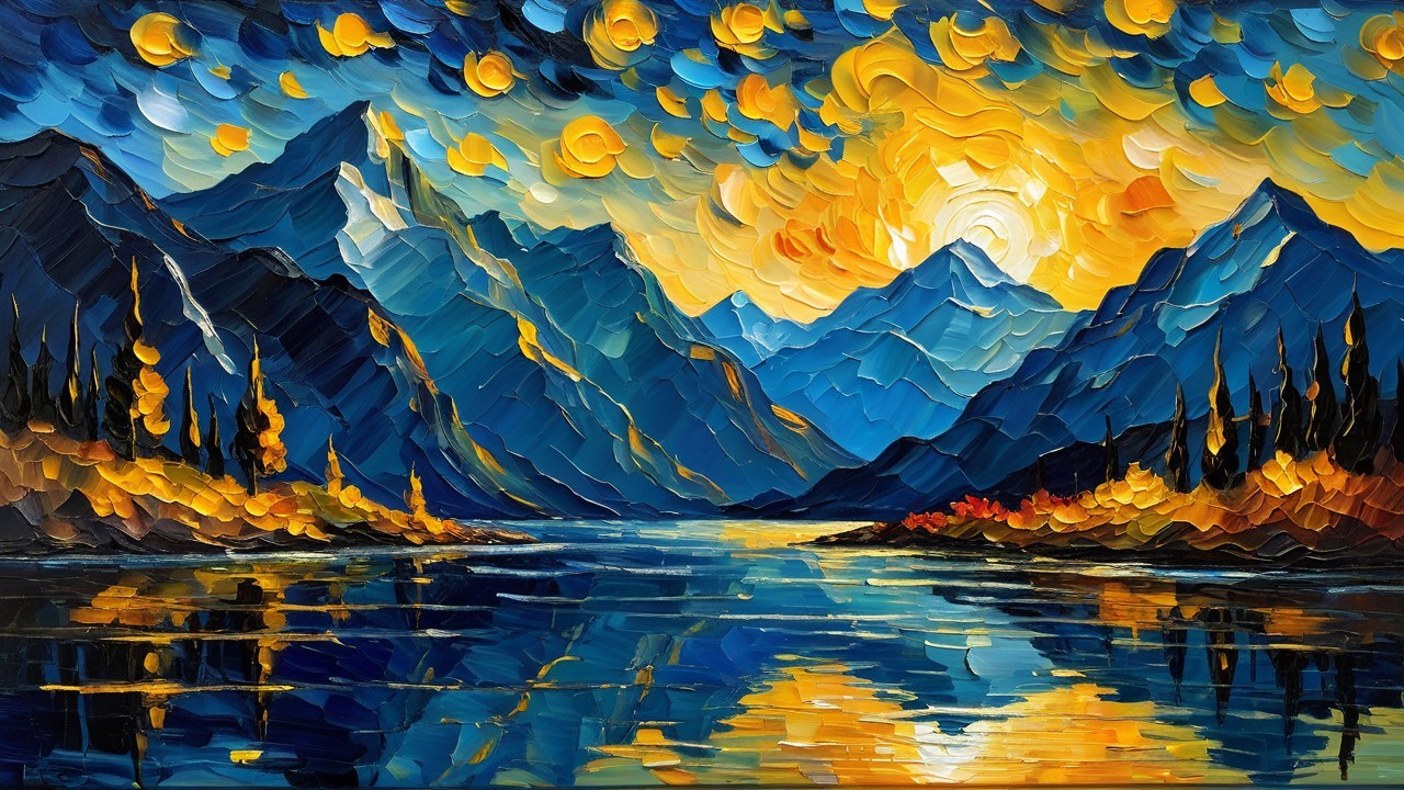 Majestic Mountains and Serene Lake in Vibrant Landscape