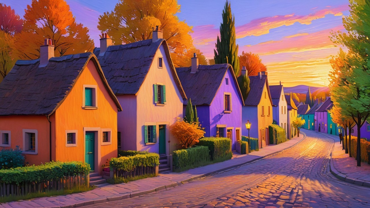 Charming Colorful Houses on a Picturesque Street