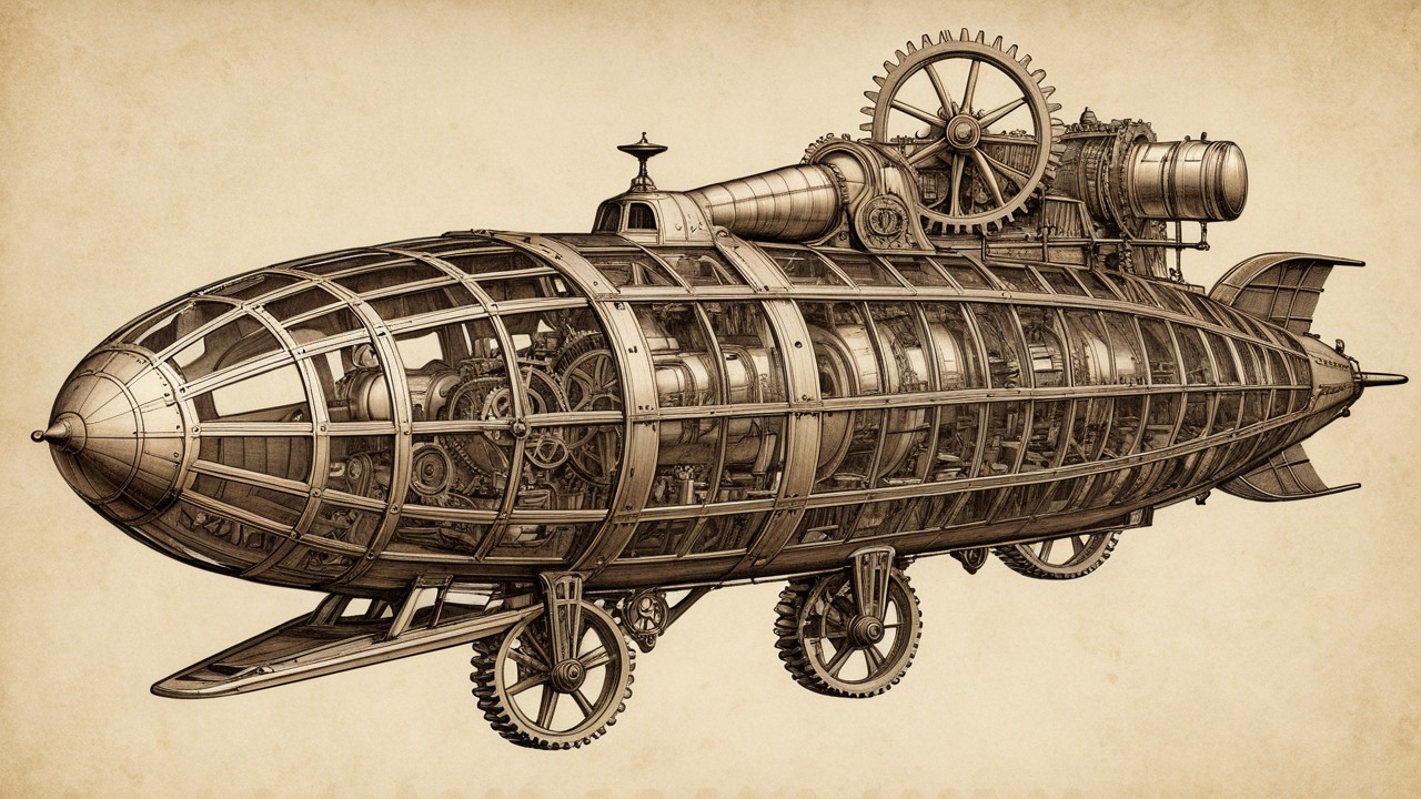 Steampunk-Inspired Submarine with Intricate Design
