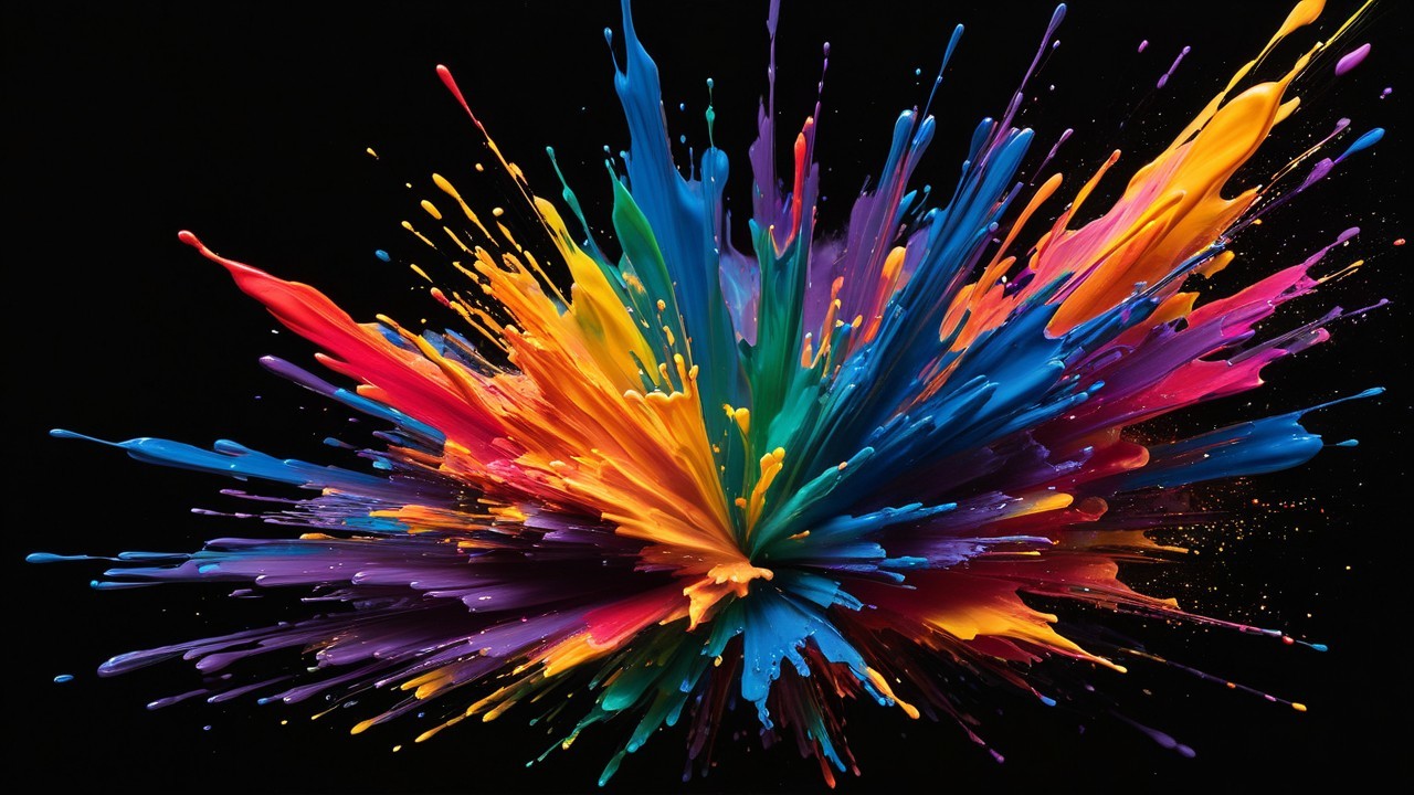 Vibrant Color Explosion on Dark Background
