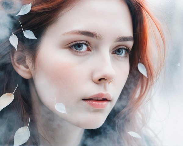 Close-Up Portrait of a Young Woman with Red Hair